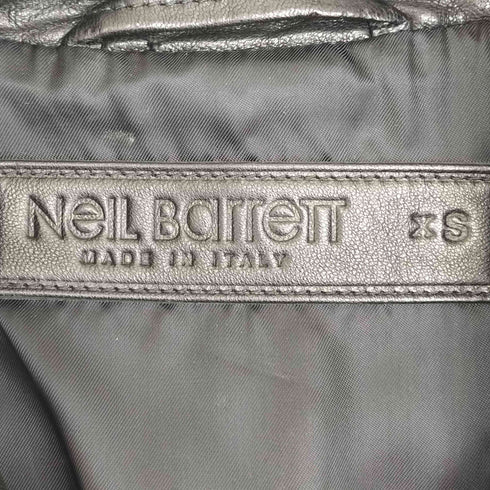 ニールバレット NEIL BARRETT ラムレザー ツートン ライダースジャケット メンズ import:XS