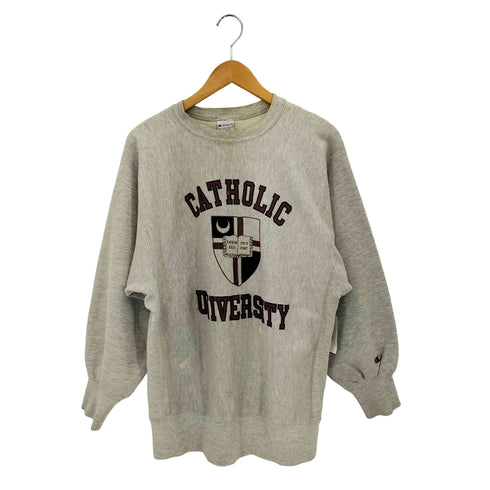 チャンピオン Champion 90s USA製 REVERSE WEAVE リバースウィーブ 刺繍タグ 三段プリント スウェットトレーナー メンズ XL