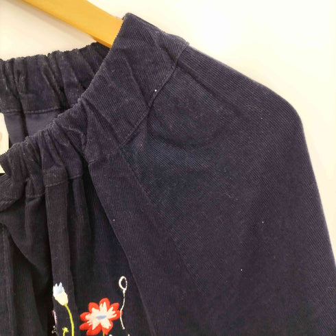 スカラー ScoLar 花刺繍 ギャザー コーデュロイ ジップアップブルゾン レディース JPN:M