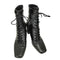 エイソス asos フェイクレザー レースアップ ハイヒール スクエアブーツ メンズ US:10