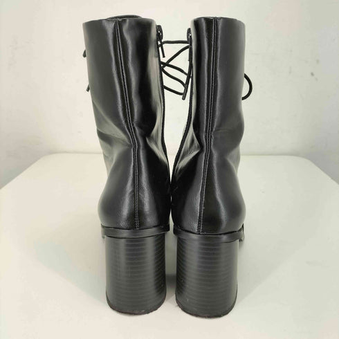 エイソス asos フェイクレザー レースアップ ハイヒール スクエアブーツ メンズ US:10
