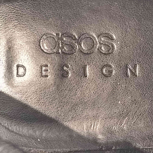エイソス asos フェイクレザー レースアップ ハイヒール スクエアブーツ メンズ US:10