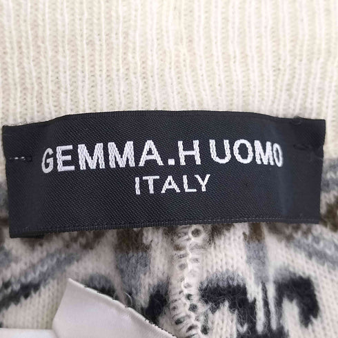 ジャンマアッカウォモ GEMMA.H UOMO スカル総柄 ウール イージーパンツ メンズ S