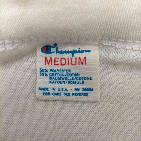 チャンピオン Champion 80S USA製 トリコタグ RN 26094 表記 アームバイカラー Q/S Tシャツ メンズ import:M