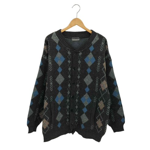 BASIC LINE CASUAL WEAR ウール混 アーガイル柄 ニットカーディガン casual メンズ