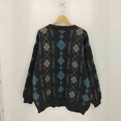 BASIC LINE CASUAL WEAR ウール混 アーガイル柄 ニットカーディガン casual メンズ