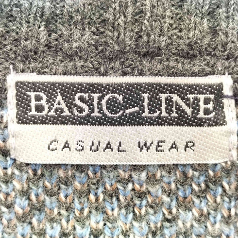 BASIC LINE CASUAL WEAR ウール混 アーガイル柄 ニットカーディガン casual メンズ