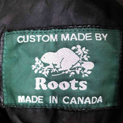 ルーツ Roots 90S CUSTOM MADE BY カナダ製 レザー切替 スタジャン メンズ