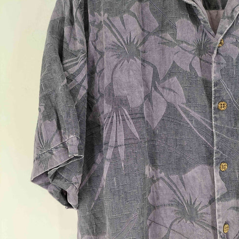トミーバハマ Tommy Bahama S/S ボタニカ柄 開襟 シルクシャツ メンズ JPN:M