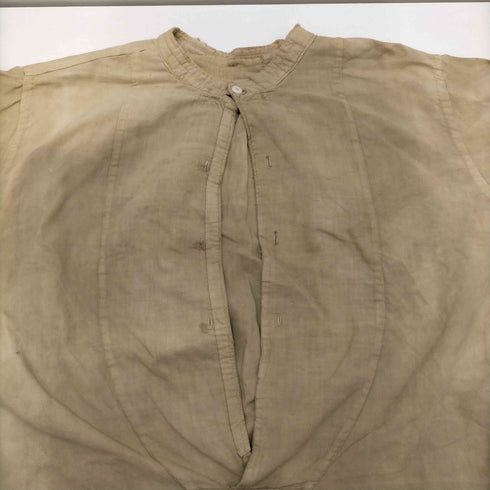 1900-20S French Antique フレンチアンティーク FG イニシャル スモック グランパ シャツ マチつき メンズ
