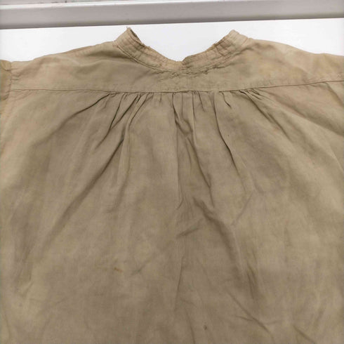 1900-20S French Antique フレンチアンティーク FG イニシャル スモック グランパ シャツ マチつき メンズ
