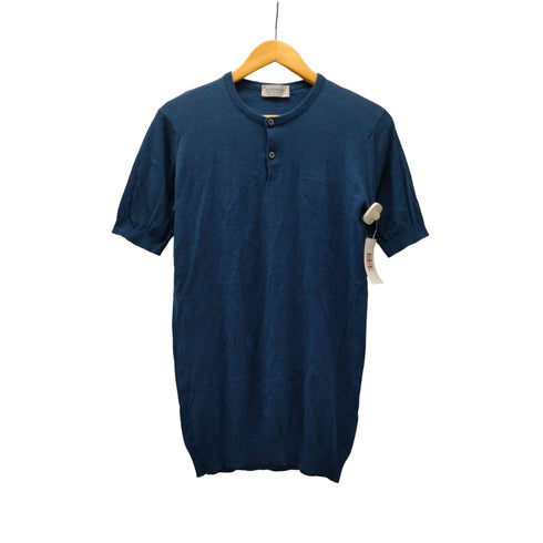 ジョンスメドレー JOHN SMEDLEY MADE IN ENGLAND 英国製 SEA ISLAND COTTON S/S ヘンリーネック コットン ニット Tシャツ メンズ import:S