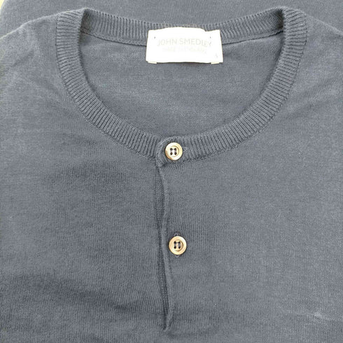 ジョンスメドレー JOHN SMEDLEY MADE IN ENGLAND 英国製 SEA ISLAND COTTON S/S ヘンリーネック コットン ニット Tシャツ メンズ import:S