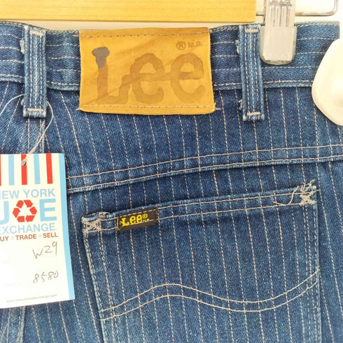 リー Lee 80-90s USA製 ジップアップ ストライプ ストレートデニムパンツ メンズ 28×36