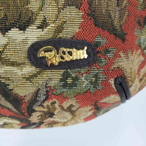 PRIMO ROSSINI ロゴプレート フラワー ジャカード ハンドバッグ レディース