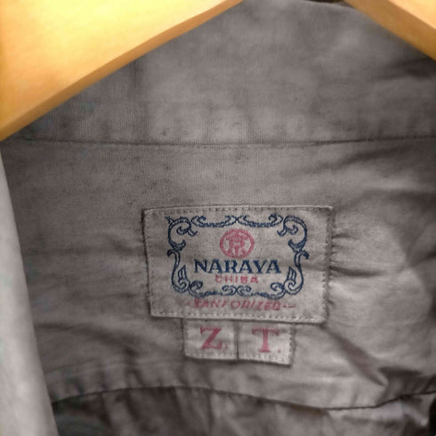 JAPAN VINTAGE NARAYA CHIBA ZT イニシャル マチつき 染め L/S シャツ メンズ