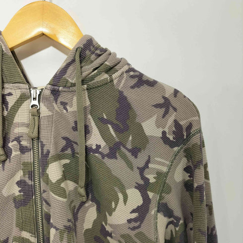 ユニクロ UNIQLO 90s ダブルジップ 迷彩サーマルパーカー メンズ JPN:L