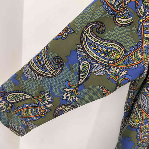 パターントルソー PATTERNTORSO ペイズリー ロングスリーブ シャツワンピース レディース