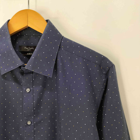 ピエールカルダン pierre cardin SLIM FIT 水玉 ドット柄 レギュラーカラー シャツ メンズ 100