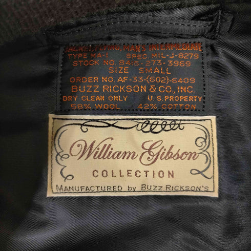 バズリクソンズ BUZZ RICKSONS 25AW WILLIAM GIBSON COLLECTION Type BLACK MA-1 ALBERT TURNER & CO INC MODEL フライト ジャケット メンズ JPN:S