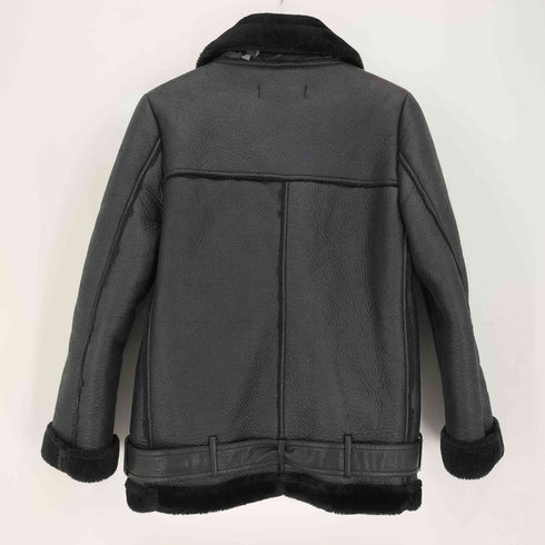 ザラ ZARA ダブルライダースフェイクムートンジャケット レディース import:XS