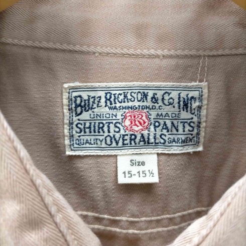 バズリクソンズ BUZZ RICKSONS HERRINGBONE SHIRT ヘリンボーン S/S シャツ メンズ 15-15 1/2