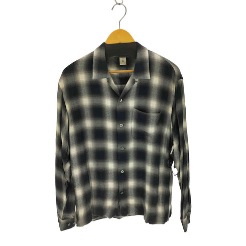 FRONT レーヨン オンブレチェックオープンカラー L/S シャツ メンズ JPN:M