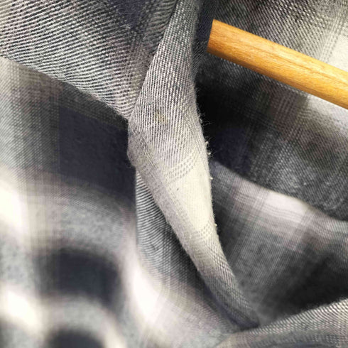 FRONT レーヨン オンブレチェックオープンカラー L/S シャツ メンズ JPN:M