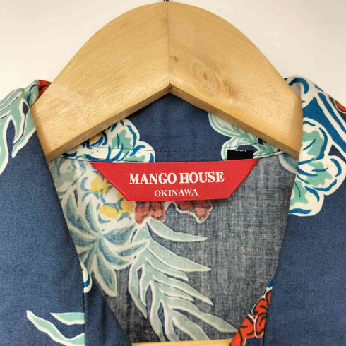MANGO HOUSE ハイビスカス 三線 オープンカラー S/S アロハシャツ レディース JPN:L