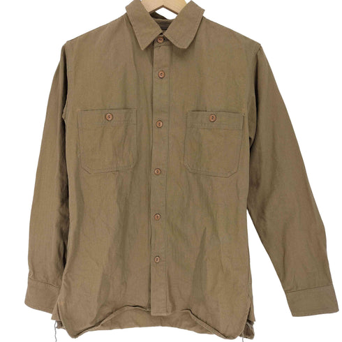 ヒューストン HOUSTON ストライプ柄 ミリタリー シャツ メンズ import:M