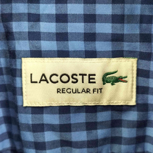 ラコステ LACOSTE ロゴ刺繍 L/S BDチェックシャツ メンズ JPN:M