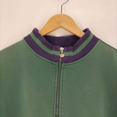 アディダスオリジナルス adidas Originals 00S 万国旗タグ ロゴ刺繍 リブライン ハーフジップスウェット メンズ import:L