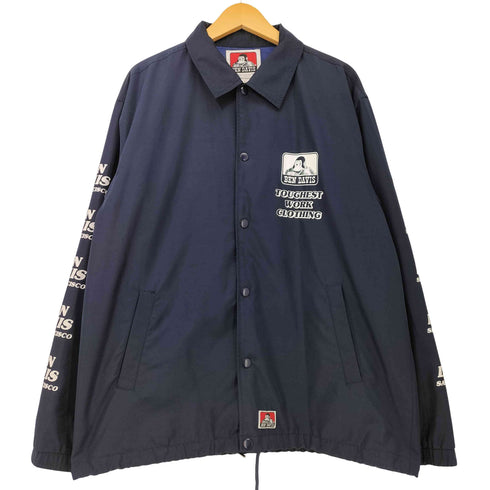 ベンデイビス BEN DAVIS 裾ドローコード スリーブロゴプリント コーチジャケット メンズ import:L