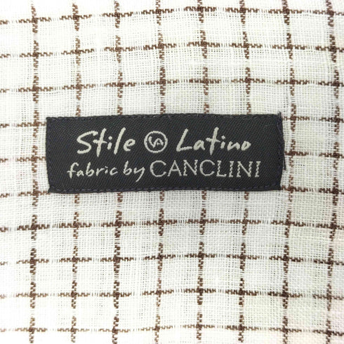 Stile Latino Canclini スティレラティーノ リネン100 チェック柄 長袖シャツ メンズ 37