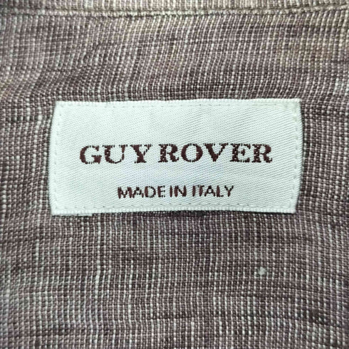 ギローバー GUY ROVER イタリア製 リネン100 ワイドスプレッドカラー 長袖シャツ メンズ