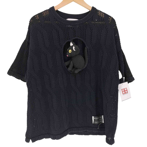 JUVENILE HALL ROLL CALL かぎ針編み ネコ ぬいぐるみ ショートスリーブ クルーネック ニット メンズ FITS ALL