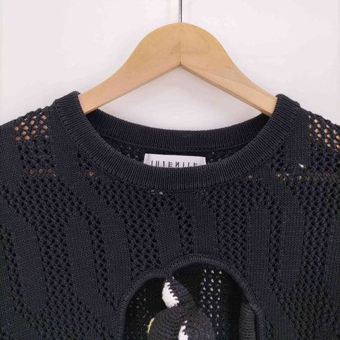 JUVENILE HALL ROLL CALL かぎ針編み ネコ ぬいぐるみ ショートスリーブ クルーネック ニット メンズ FITS ALL