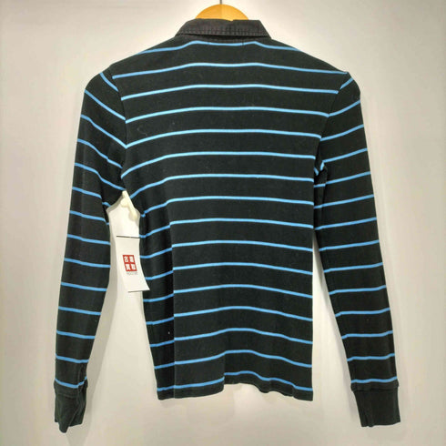 ラルフローレンゴルフ RALPH LAUREN GOLF 90s ポニー刺繍 ボーダー リブ L/S ポロシャツ レディース import:M