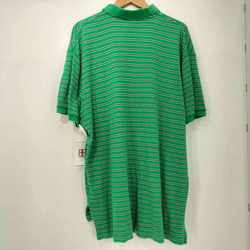 ポロバイラルフローレン Polo by RALPH LAUREN 90s コットン100 ポニー刺繍 ボーダー S/S ポロシャツ メンズ import:XL