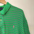 ポロバイラルフローレン Polo by RALPH LAUREN 90s コットン100 ポニー刺繍 ボーダー S/S ポロシャツ メンズ import:XL