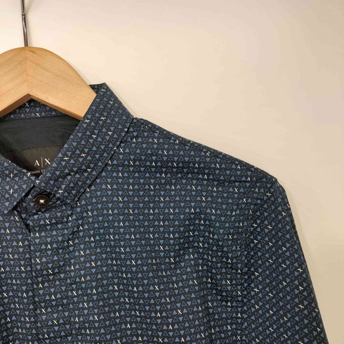 アルマーニエクスチェンジ ARMANI EXCHANGE コットン 総柄 レギュラーカラー L/S シャツ メンズ import:XS