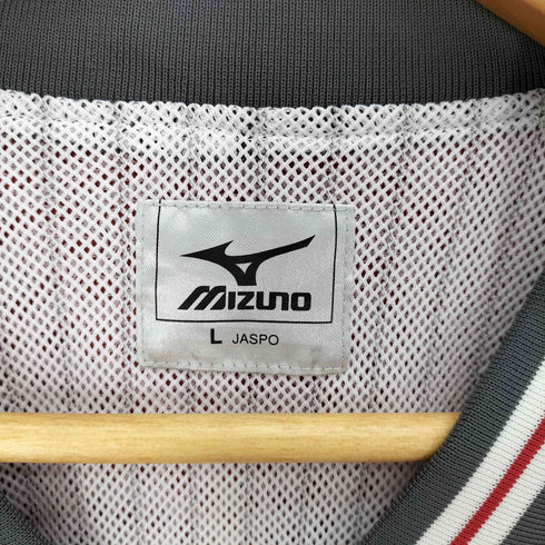 ミズノ MIZUNO ロゴ刺繍 Vネック バックプリント ナイロン ジャケット メンズ JPN:L