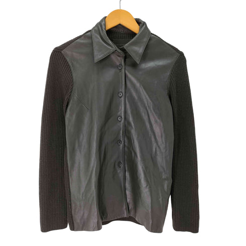 アンテプリマ ANTEPRIMA 90S 98AW 羊革 シープレザー ニット切替 レザー ジャケット レディース EUR:42