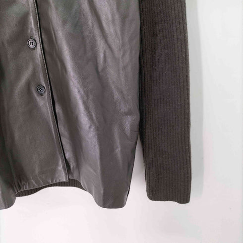 アンテプリマ ANTEPRIMA 90S 98AW 羊革 シープレザー ニット切替 レザー ジャケット レディース EUR:42