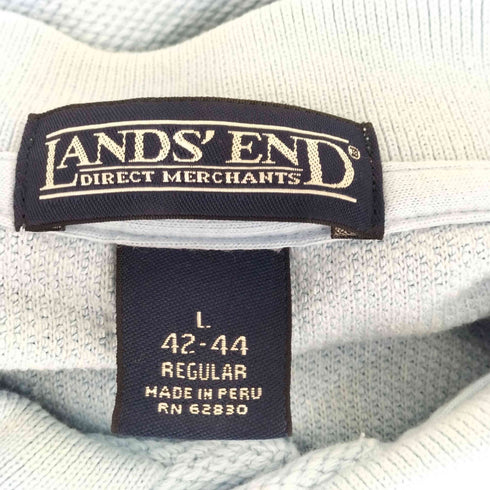 ランズエンド LANDS END 鹿の子 L/Sコットンポロシャツ メンズ L 42-44