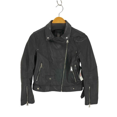 ザラ ZARA LAMB LEATHER ラムレザーダブルライダースジャケット レディース import:M