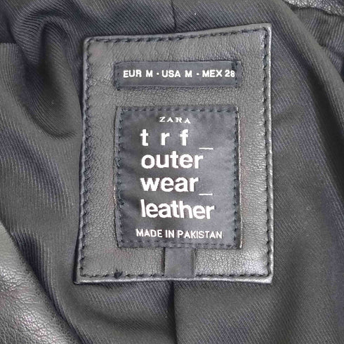 ザラ ZARA LAMB LEATHER ラムレザーダブルライダースジャケット レディース import:M