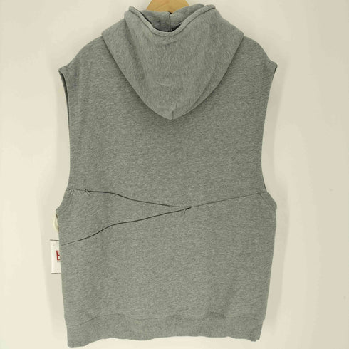 イグザンプル EXAMPLE USA FABRIC ロゴプリント マルチポケット ノースリーブ ダブルジップアップパーカー フーディー メンズ import:XL