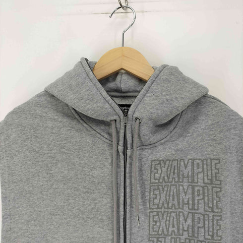 イグザンプル EXAMPLE USA FABRIC ロゴプリント マルチポケット ノースリーブ ダブルジップアップパーカー フーディー メンズ import:XL
