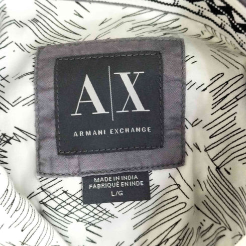 アルマーニエクスチェンジ ARMANI EXCHANGE コットン 総柄レギュラーカラーL/S シャツ メンズ import:L
